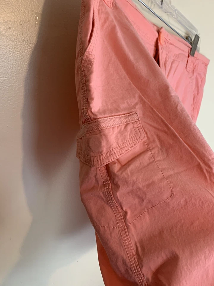 Pantalones Cortos DKNY Jeans Mujer Coral Bolsillos Frontales Planos Informales Talla 14 Foto 2 de 4