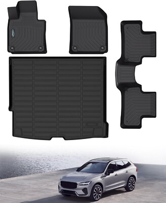 Floor Mats & Cargo Liner Set for Volvo XC60 2018-25 T5/T6 (Not Hybrid) TPE 2655