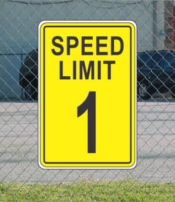 Yellow Speed Limit 1 Metal Sign for Street Road Highway Parking Lot 12''x18'' mph