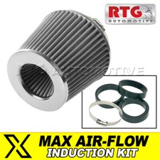 Induction Kit Performance Air Filter  Cone, Silver + Chrome Fits BMW