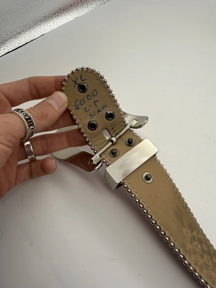 Cinturón de cuero rojo cristal BB Simon Swarovski 34 XL Foto 4 de 4