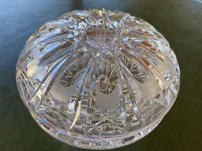 Alte Große Doppel Crystal Box Dose Handcut 70er Jahre