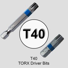 T40 T-40 Torx/Star Driver Bit - Color Coded T40 Torx/Star Drive Bit