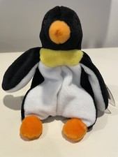 TY BEANIE BABIES "WADDLE" THE PENGUIN. DOB DEC. 19, 1995. P.V.C. PELLETS