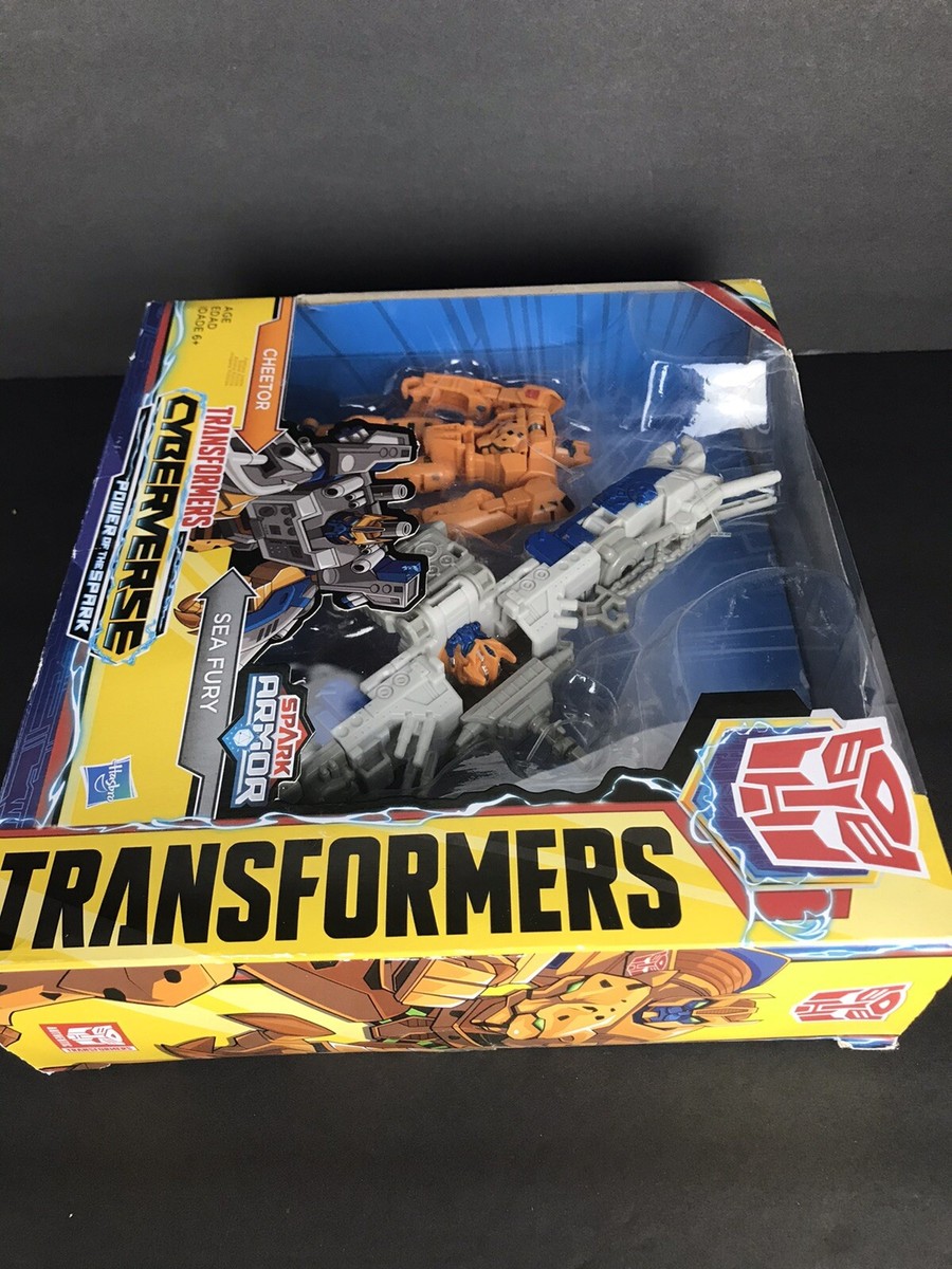 Transformers Cyberverse Spark Armor - Cheetor O Sea Fury, Action Figure 13 Cm Con Armatura