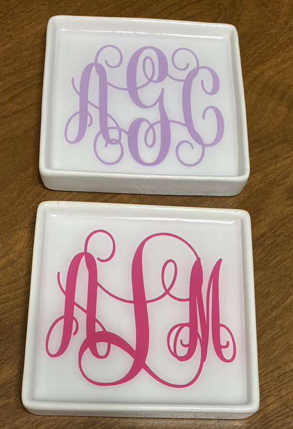 White Ceramic Ring Trinket Dish 4.5