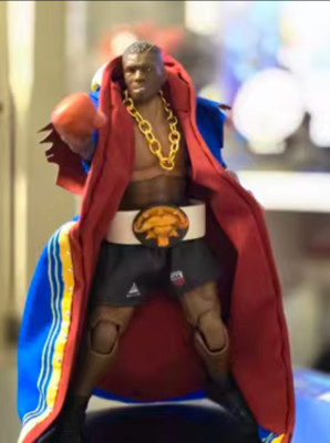 1/12 Cape Blue Fabric Boxing Robe for Storm Mike Tyson, NECA Rocky (No Figure)