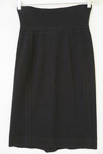 YOANA BARASCHI Black Straight Pencil Viscose Blend Skirt Size 4 Made in USA
