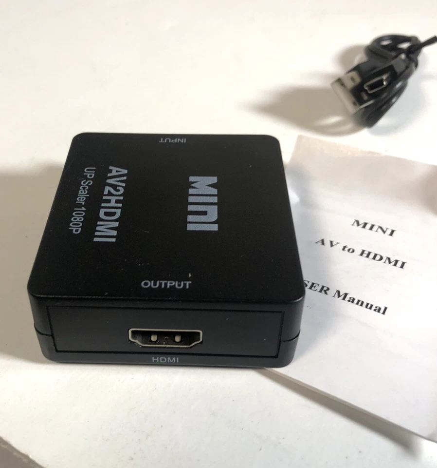 1080P Mini HDMI To RCA AV Converter Adapter CVBS video Audio for PC Xbox TV NEW - Image 3 of 4