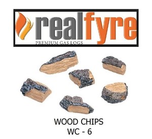 Rh Peterson Real Fyre 6 Piece Wood Chips Wc 6 Ships Free Gas Log