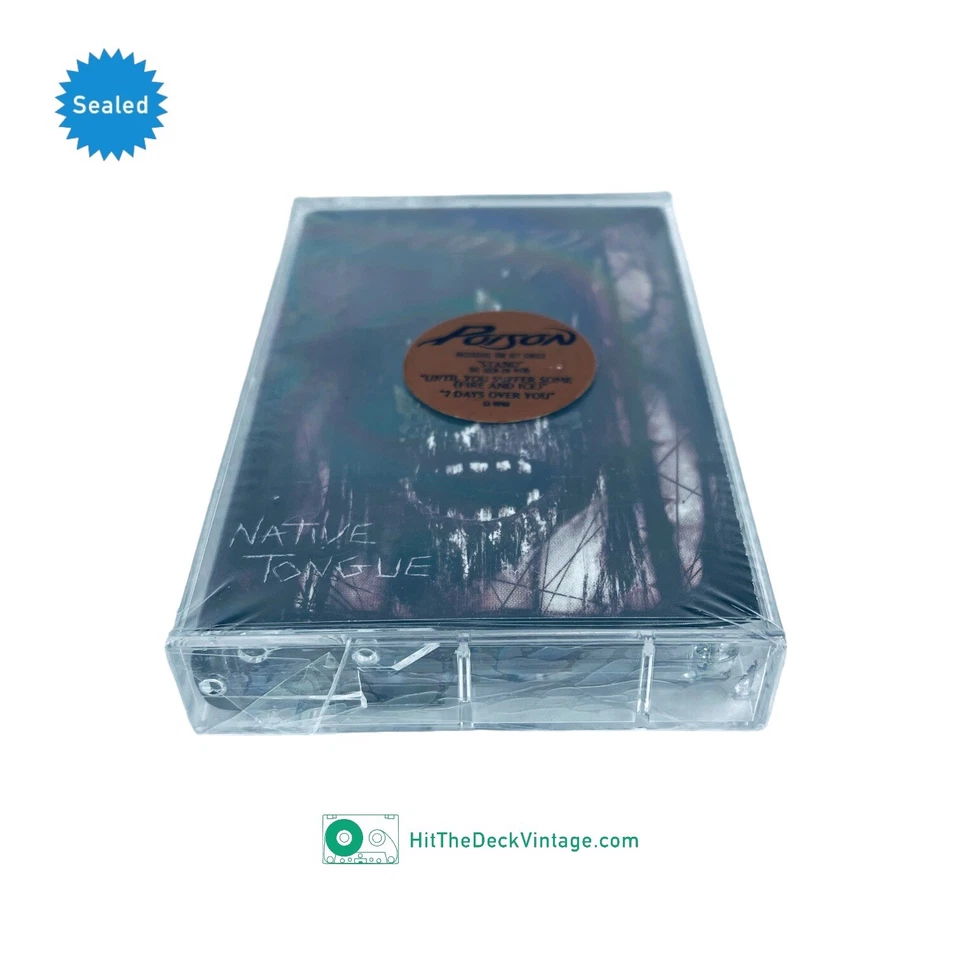 Poison - Native Tongue Cassette Tape (1993) w/ Hype Sticker US 1st Press SEALED - Image 4 of 4