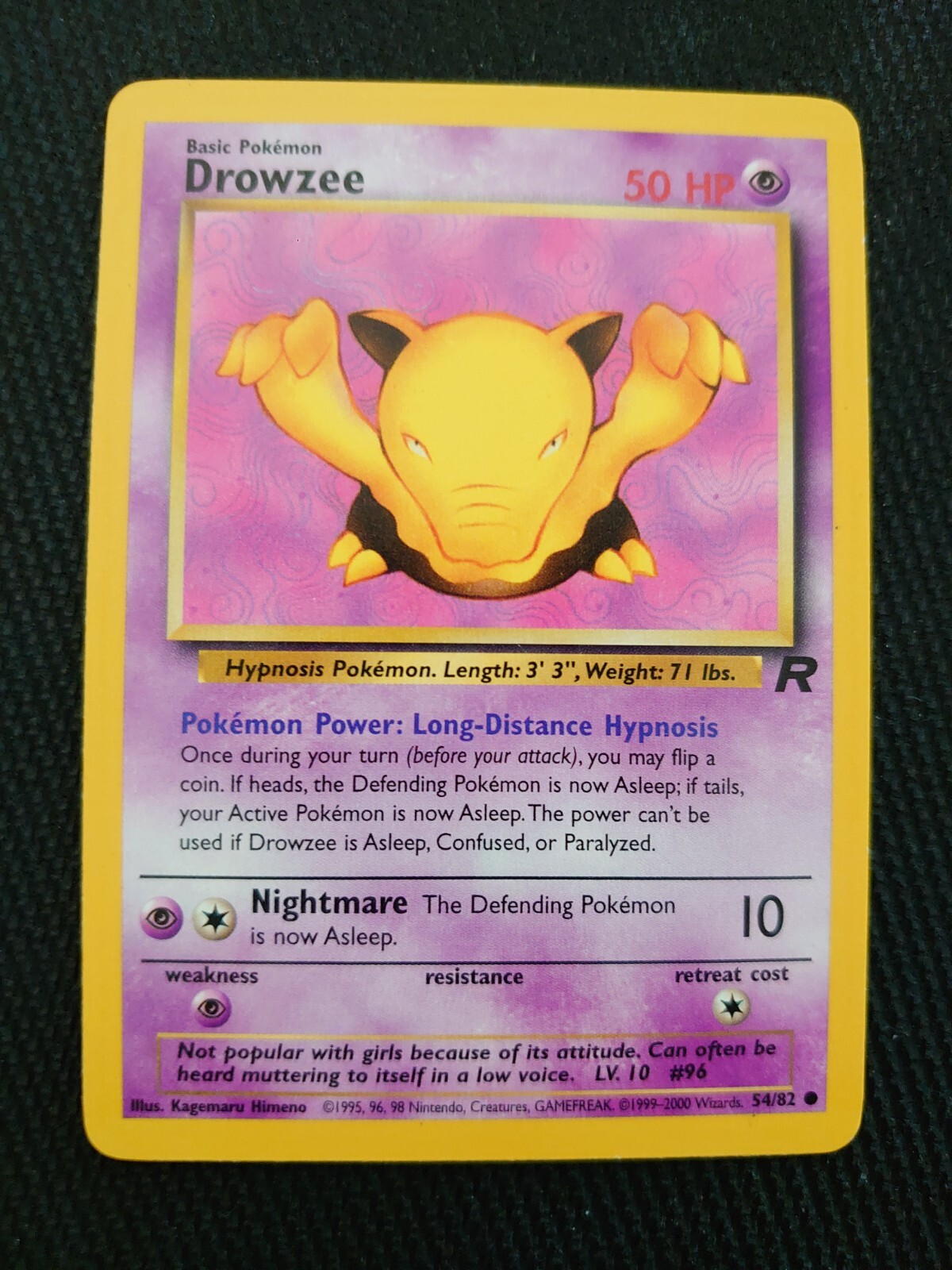 Pokémon TCG Drowzee Team Rocket 54 Regular Unlimited Common NM
