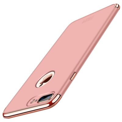 Handy Hülle Schutz Case für Apple iPhone 7 Plus Bumper 3 in 1 Cover Rose Gold