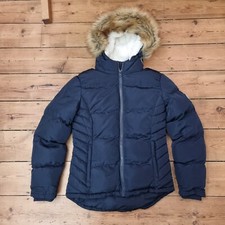 Women’s Soul Cal / 2 Zip Hooded Bubble Jacket Navy / Uk Size 12