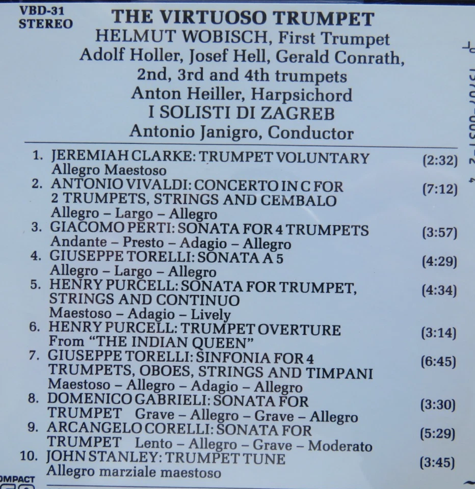 VIRTUOSO TRUMPET - Music For One Two & Four Trumpets - Excellent Con CD Vanguard - Image 3 of 3