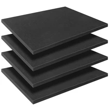 Black Polyurethane Foam Inserts for Cases, 4 Pcs 16 x 12 x 0.5 Inch, Cuttable...