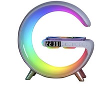 BKDRL Bluetooth Speaker Lamp with Wireless Charger, RGB Night Light, Alarm