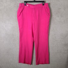 Vintage Lauren Ralph Lauren Pants Women 16 Pink Silk Straight Leg Trouser Lined