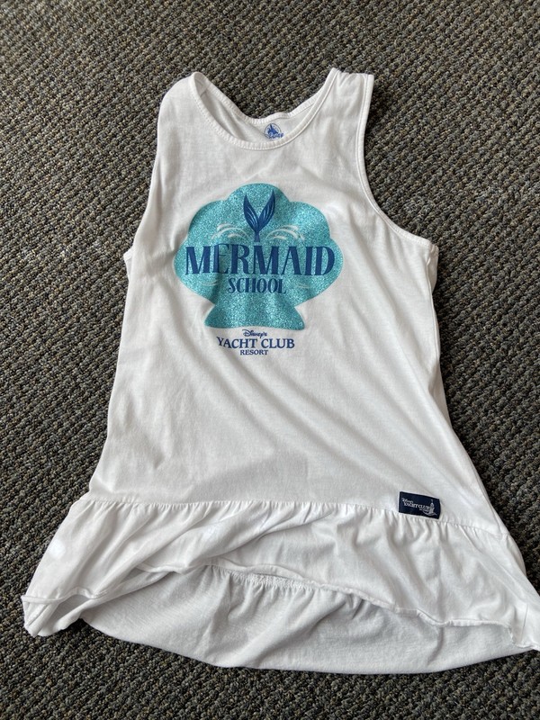GIRLS DISNEY YACHT CLUB WHITE SUN DRESS LARGE