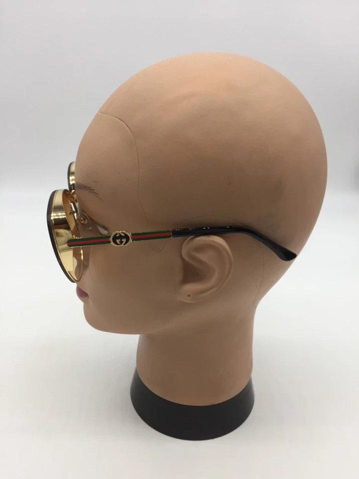 Gafas de sol Gucci para mujer con montura dorada/marrón de moda 64-17-145 lentes marrones Foto 4 de 4