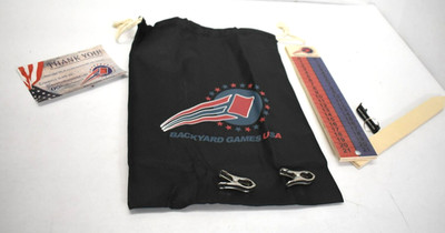Backyard Games USA Cornhole Bags Carrying Bag w/ Wood Score Tower w/ Clips