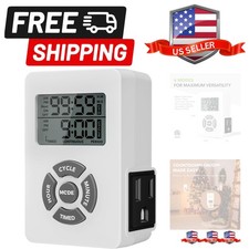 Timer Presa Digitale con Intervallo Ripetizione Ciclo Interno,24 Ore Programmabile O...