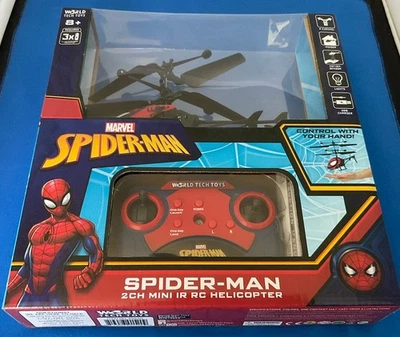 Marvel Spider-Man 2CH Mini IR RC Helicopter MOTION SERSOR USB CHARGER LIGHTS NIB - Image 1 of 4