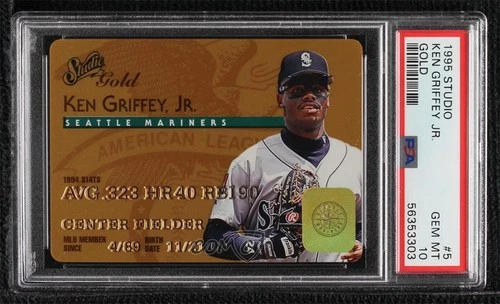 1995 Studio Gold Plastic Stock Ken Griffey Jr #5 PSA 10 GEM MT HOF
