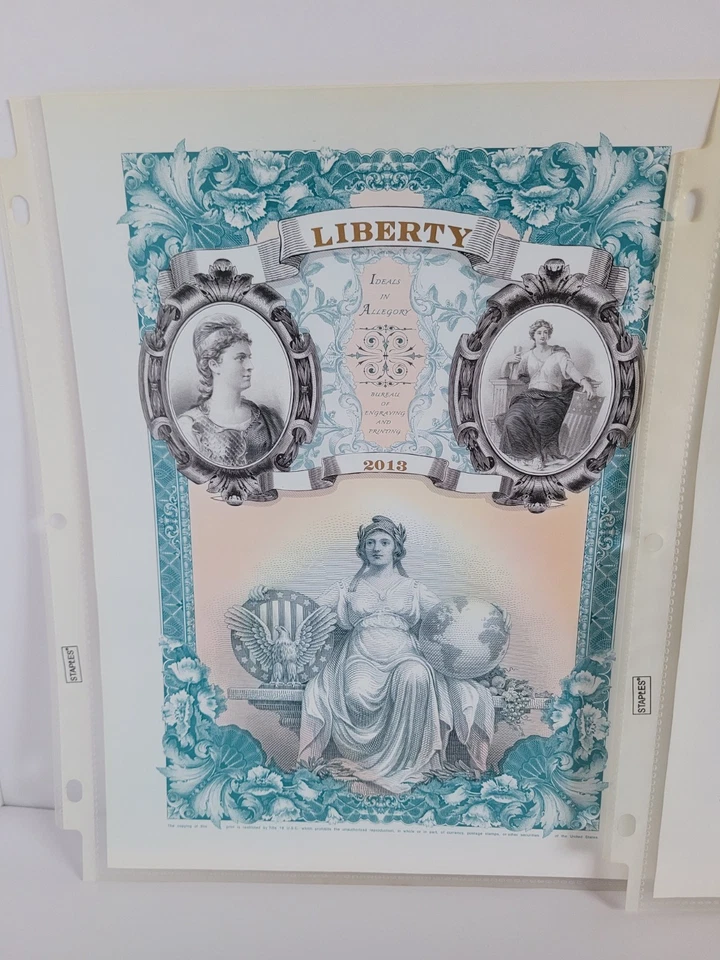 BEP Bureau of Engraving Printing Intaglio Print Program Ideals of Allegory Cards - Image 2 of 4