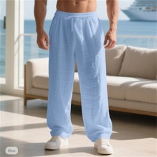 Men Casual Sports Pants Workout Slim Fit Sweatpant Long Trousers