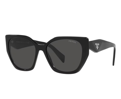Prada PR19ZS 1AB5S0 Rectangle Sunglasses in Black/Gray Lens  display picture 2