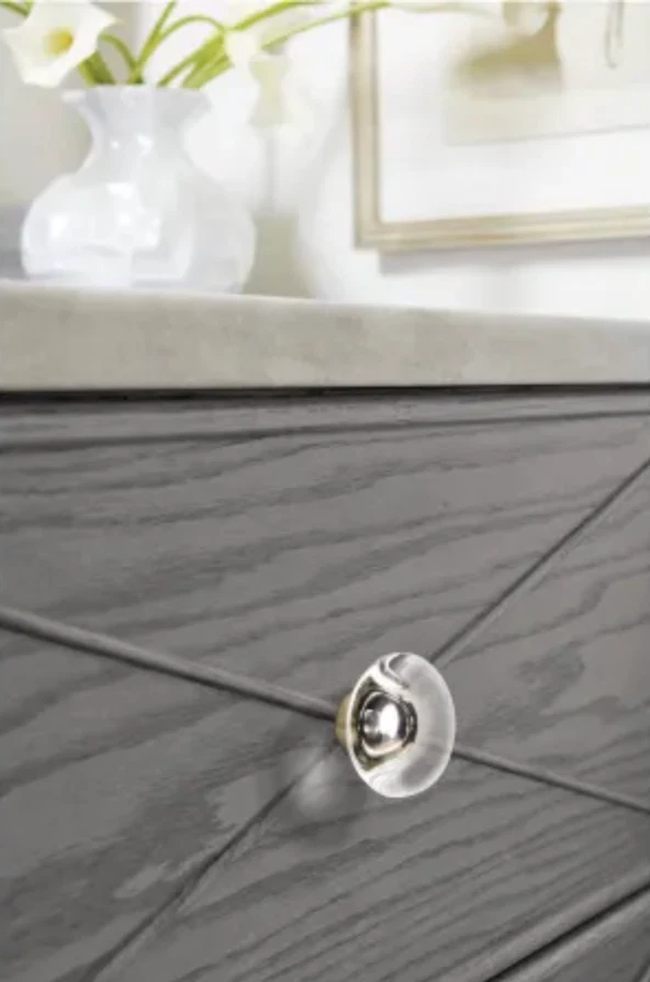 7) Amerock BP36652CBBZ Glacio 1-3/4" Setas Gabinete Perilla Cristal/Champagne Foto 2 de 2