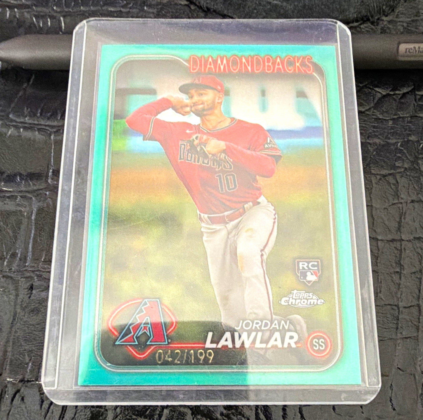Topps 2024 Chrome Jordan Lawlar #229 Arizona Diamondbacks Aqua Refractor /199 RC