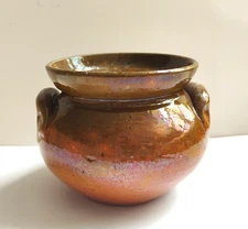 Vintage 1930's Jugtown Ware Pottery Alkaline Glaze Small 2 Handle Bowl