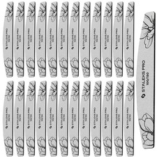 STALEKS PRO Expert 40 Crescent Mineral Nail File (100/150 Grit, 25 Pcs) White