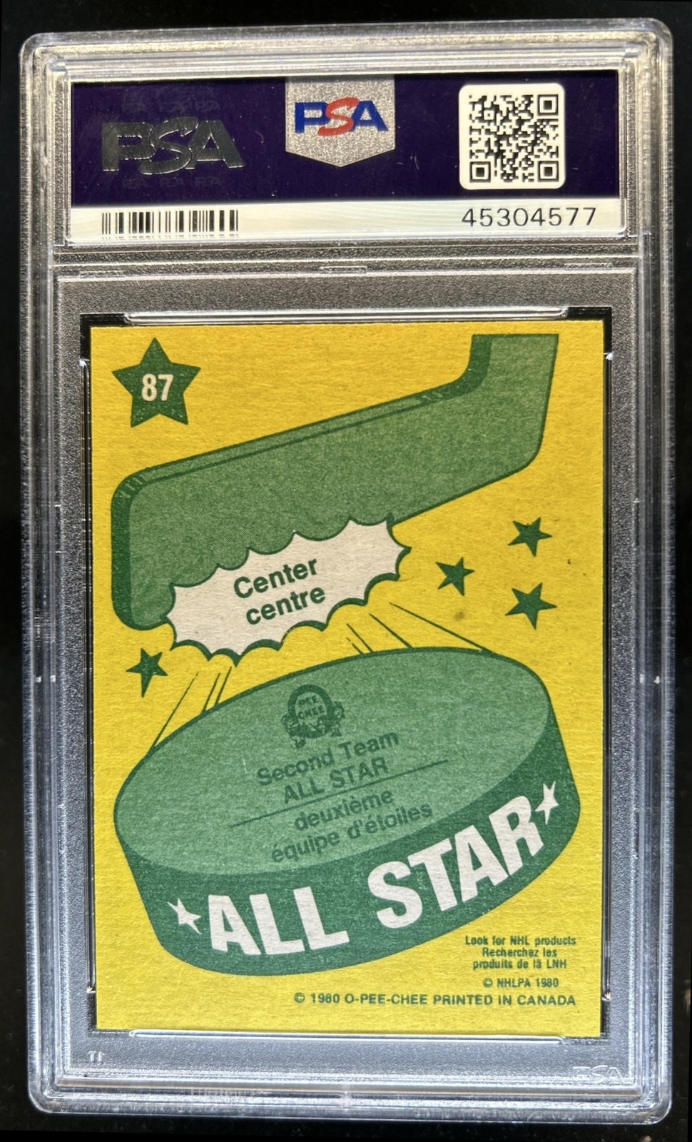 1980-81 O-Pee-Chee Wayne Gretzky All-Star #87 Oilers PSA 7 view 2