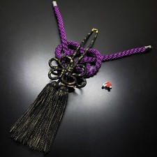 Junction Produce Purple Kintsuna Rope Black Speckle Gold Fusa Kiku Knot Charms Junction Produce Purple Kintsuna Rope Black Speckle Gold Fusa Kiku Knot Charms