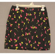 NWT Maeve By Anthropologie Colette Black Cherry Pattern Mini Skirt Womens Size S