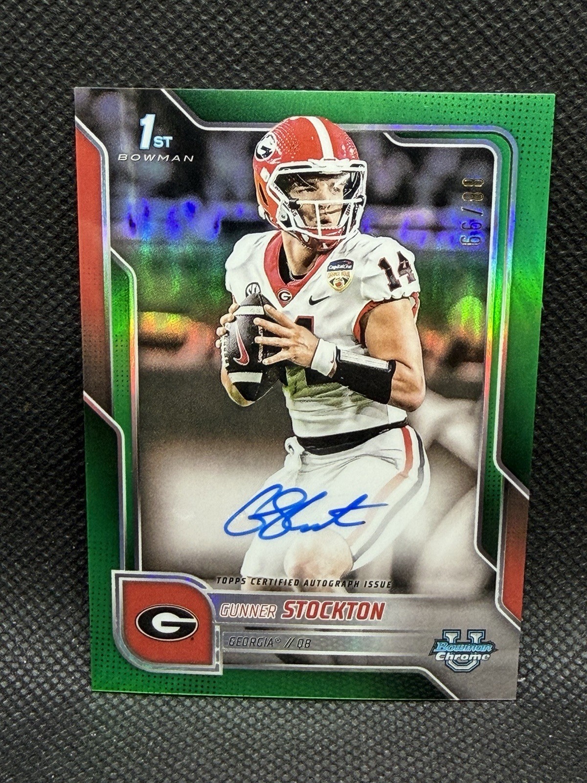 Gunner Stockton 2025 Bowman U Chrome Auto BCA-GS 1st Green Refractor /99