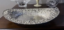 Henegan - Bates Floral Repousse 14” Oval Bowl Beautiful 438 Grams Sterling Look
