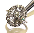 14k white gold .83ct diamond cluster ring VS1 G natural estate 3.6g VINTAGE 5.5 — photo 6