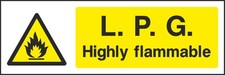 L.P.G Highly Flammable Safety Stickers Caution Warning Hazard [V2-WCHE035]