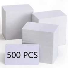 500 Pack Blank White PVC ID Cards - CR80 30 Mil Plastic Cards for Photo ID Ba...