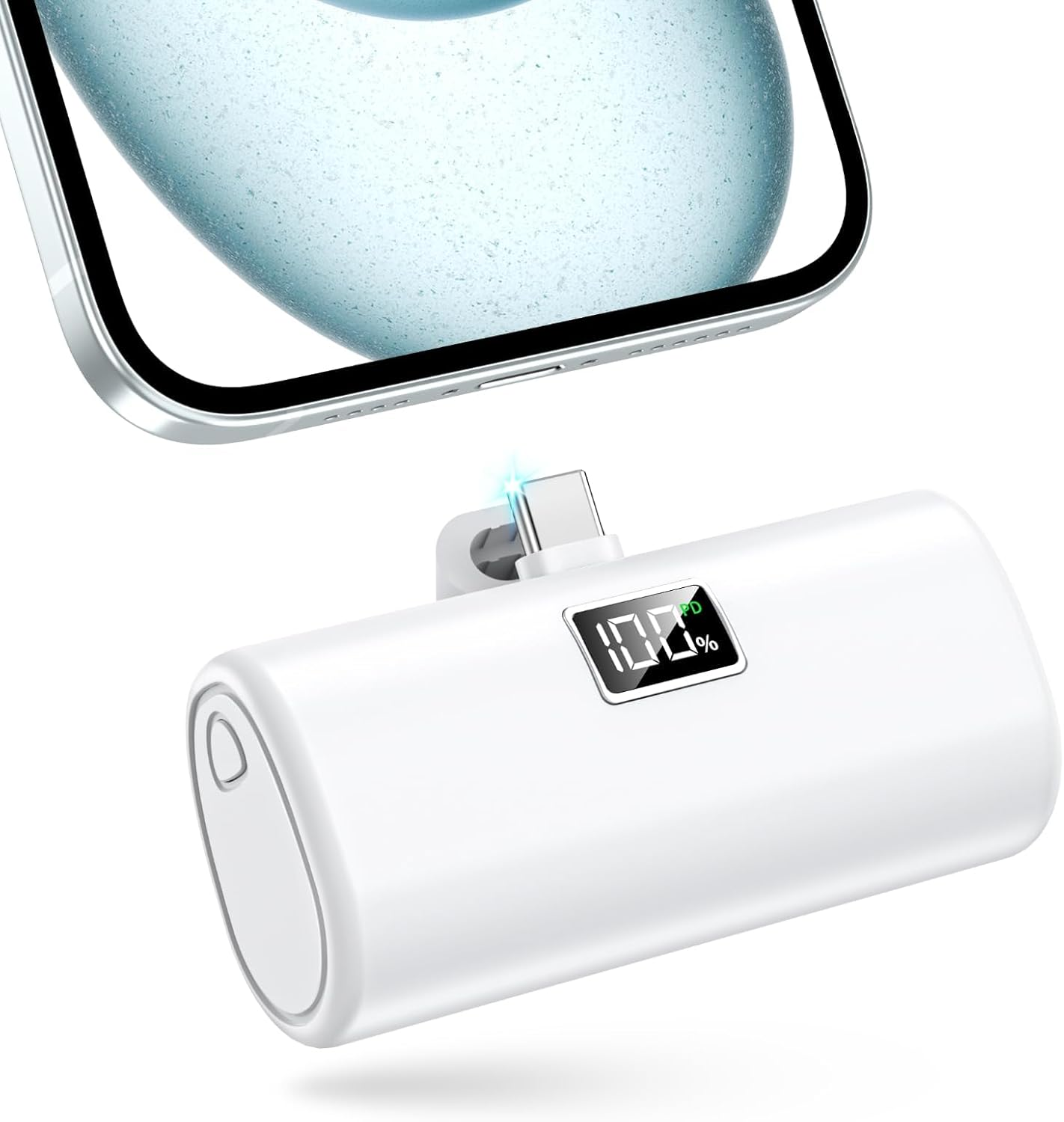 6000mAh USB-C Portable Charger for iPhone 15 16 Power Bank