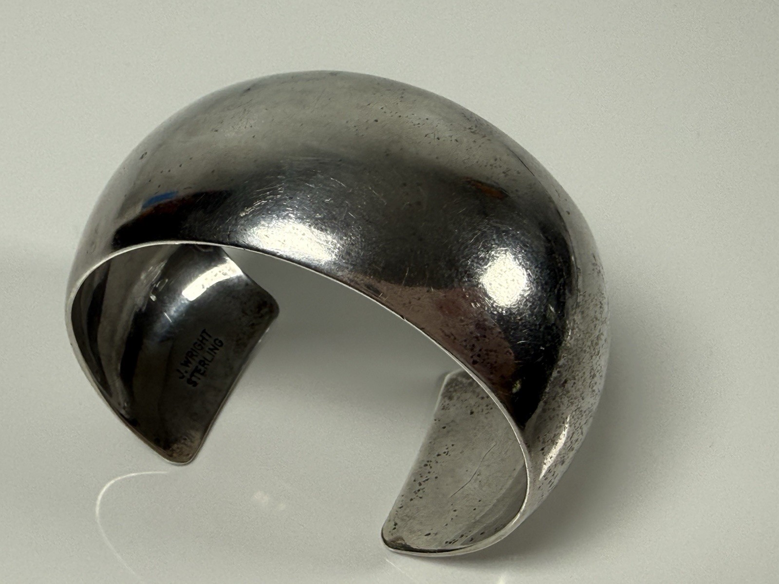 Vintage J. Wright Solid Sterling Silver Cuff Brac… - image 4
