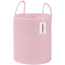 Cotton Rope Laundry Basket Hamper for Girls Kids Baby Nursery Hamper Bin Wove...
