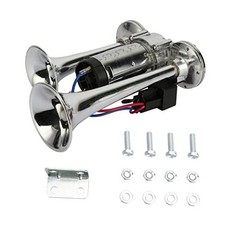 600DB Super Loud Dual Electric Air Horns Kit for Vehicles - With Silver