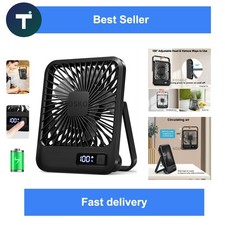 Portable USB Rechargeable Desk Fan 180° Foldable 5-Speed Quiet Table Fan