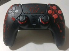 Sony PS5 DualSense Controller custom  modified with blood splatter shell 