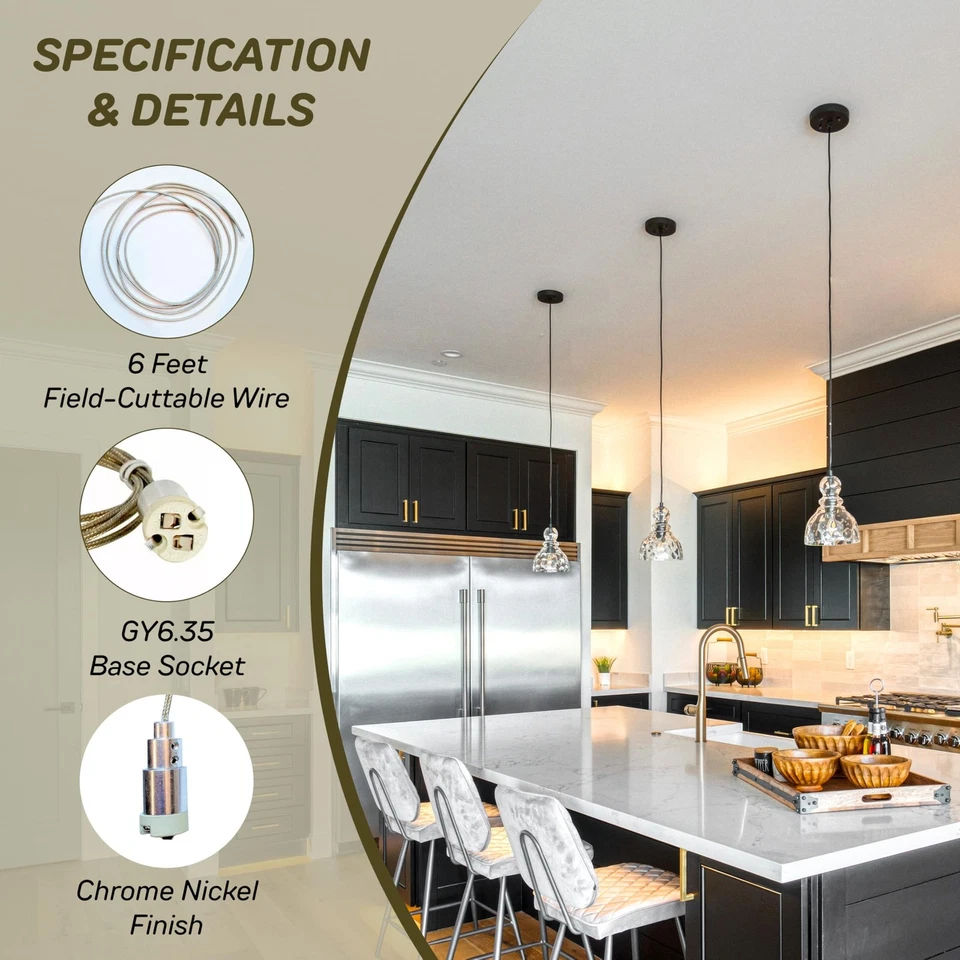 Tech Lighting 287COXLVN FreeJack Pendant Socket, Chrome Nickel, Low Voltage, ... - Image 3 of 4